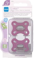 CH10122 CHUPETA COMFORT (2UN) ROSA 0-2M