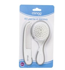 6003 KIT ESCOVA E PENTE CABELO CZA E BCO