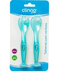 C5032 COLHER E GARFO C/ VENTOSA AZUL