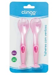 C5033 COLHER E GARFO C/ VENTOSA ROSA