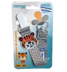 C7019 PRENDEDOR CHUPETA TIGRE CINZA