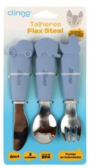 3068 KIT TALHERES ANIMAIS METAL/SIL AZUL